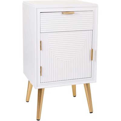 Mesita de Noche Wanderlust Deco Blanco y Dorado - Mesita Mesita de Noche Wanderlust Deco Blanco y Dorado - Mesita