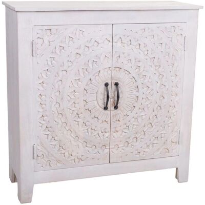 Consola Blanca de Madera de Mango Alexandra House Living - 33x90x90cm Consola Blanca de Madera de Mango Alexandra House Living - 33x90x90cm