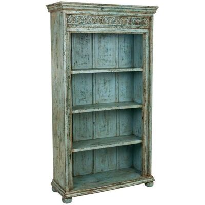 Wanderlust Deco - Estantería de madera azul 100x40x180 cm - Librería Wanderlust Deco - Estantería de madera azul 100x40x180 cm - Librería