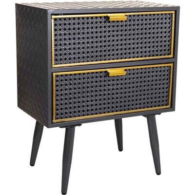 ALEXANDRA HOUSE LIVING Table de Nuit - Deux tiroirs - Fer - 30x62x50 cm - Publicité ALEXANDRA HOUSE LIVING Table de Nuit - Deux tiroirs - Fer - 30x62x50 cm - Publicité