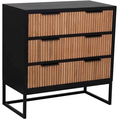 WANDERLUST DECO - Cómoda de 3 cajones - madera metal WANDERLUST DECO - Cómoda de 3 cajones - madera metal