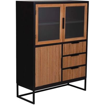 Vitrine Wanderlust Deco - 3 portes, 3 tiroirs, bois - 100x40x135 cm - Publicité Vitrine Wanderlust Deco - 3 portes, 3 tiroirs, bois - 100x40x135 cm - Publicité