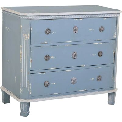 WANDERLUST DECO - Bleu 3 tiroirs - 92x46x81h cm - dresser - Publicité WANDERLUST DECO - Bleu 3 tiroirs - 92x46x81h cm - dresser - Publicité