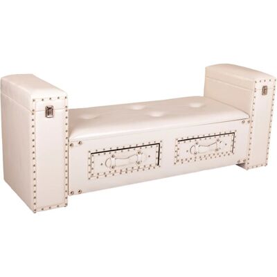 ALEXANDRA HOUSE LIVING Madera MDF Poliuretano Blanco - Banqueta ALEXANDRA HOUSE LIVING Madera MDF Poliuretano Blanco - Banqueta