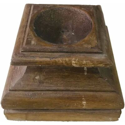 Portavelas de madera reciclada Alexandra House Living - Candelabro Portavelas de madera reciclada Alexandra House Living - Candelabro