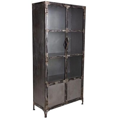 Vitrina de metal negra - 90x40x190cm - Gris Vitrina de metal negra - 90x40x190cm - Gris
