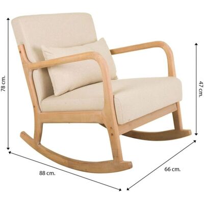 ALEXANDRA HOUSE LIVING Silla Mecedora Crema - Silla Mecedora ALEXANDRA HOUSE LIVING Silla Mecedora Crema - Silla Mecedora