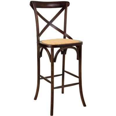Taburete de Rattan Marrón Birch de Alexandra House Living - Mueble Taburete de Rattan Marrón Birch de Alexandra House Living - Mueble