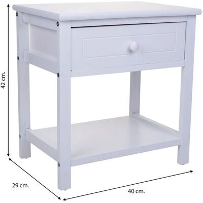 Mesita de Noche Blanca WANDERLUST DECO - Moderna, Compacta, Funcional Mesita de Noche Blanca WANDERLUST DECO - Moderna, Compacta, Funcional