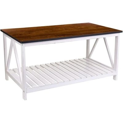 Mesa de centro blanca de Paulownia MDF Alexandra House Living - Mesa de centro Mesa de centro blanca de Paulownia MDF Alexandra House Living - Mesa de centro
