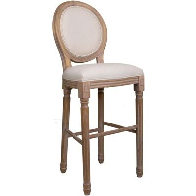Taburete de madera de caucho crema Alexandra House Living - Muebles Taburete de madera de caucho crema Alexandra House Living - Muebles