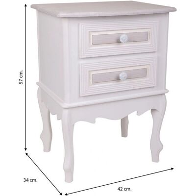 Mesita de Noche Wanderlust Deco - 2 Cajones - Blanco - 42x34x57 cm Mesita de Noche Wanderlust Deco - 2 Cajones - Blanco - 42x34x57 cm