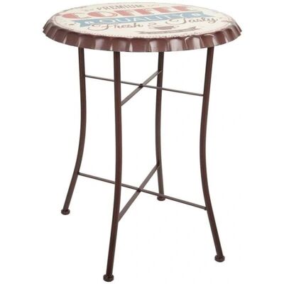 Wanderlust Deco - Table ronde en métal - Style industriel - Blanc - 60x71cm - Publicité Wanderlust Deco - Table ronde en métal - Style industriel - Blanc - 60x71cm - Publicité
