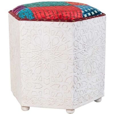 Taburete Blanco de Mango de Madera Alexandra House Living - Muebles Taburete Blanco de Mango de Madera Alexandra House Living - Muebles