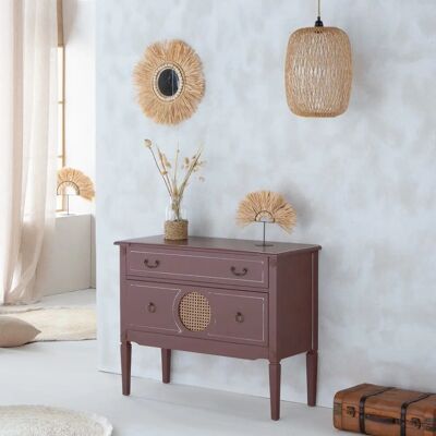 ALEXANDRA HOUSE LIVING Madera y Ratán Marrón Natural - Cómoda ALEXANDRA HOUSE LIVING Madera y Ratán Marrón Natural - Cómoda
