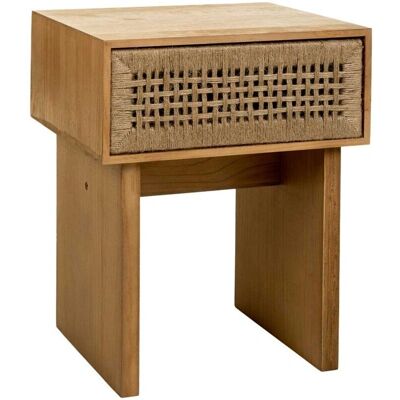 Mesita de Noche Wanderlust Deco - Madera y Cuerda - 45x36x55 cm Mesita de Noche Wanderlust Deco - Madera y Cuerda - 45x36x55 cm