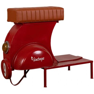 Taburete Rojo de PVC Cuero Hierro Alexandra House Living - Mueble Taburete Rojo de PVC Cuero Hierro Alexandra House Living - Mueble