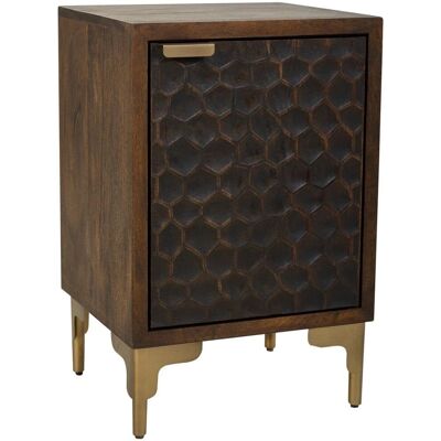 Mesita de Noche Wanderlust - Madera y Metal con 1 Puerta Mesita de Noche Wanderlust - Madera y Metal con 1 Puerta