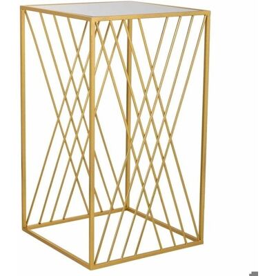 Wanderlust Deco - Mesa esquinera cuadrada de metal dorado 40x40x70 Wanderlust Deco - Mesa esquinera cuadrada de metal dorado 40x40x70