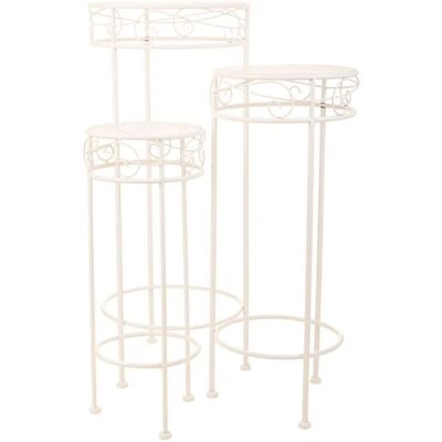 Support pour Pot de Fleurs Alexandra House Living Blanc Métal Fer - Support à Plantes Support pour Pot de Fleurs Alexandra House Living Blanc Métal Fer - Support à Plantes