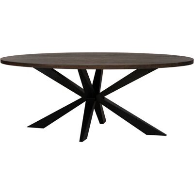 Wanderlust Deco - Mesa Oval de Comedor - Madera Marrón Wanderlust Deco - Mesa Oval de Comedor - Madera Marrón
