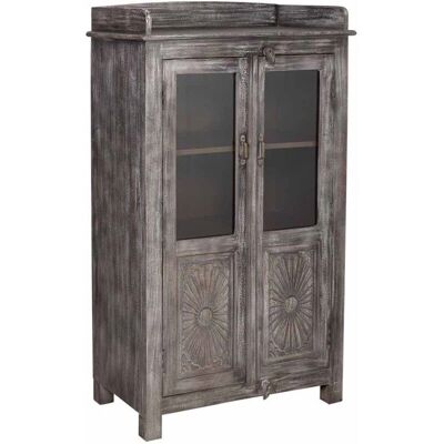 Vitrina Vintage Alexandra House Living - 2 Estantes de Vidrio - 2 Cajones - Madera de Mango - 74x41x128 cm Vitrina Vintage Alexandra House Living - 2 Estantes de Vidrio - 2 Cajones - Madera de Mango - 74x41x128 cm