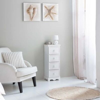 WANDERLUST DECO - Cajonera Blanca 31x26x80cm - White? - Wood - Drawer Chest WANDERLUST DECO - Cajonera Blanca 31x26x80cm - White? - Wood - Drawer Chest