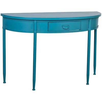 Wanderlust Deco consola de metal azul 1 cajón - Consola de entrada Wanderlust Deco consola de metal azul 1 cajón - Consola de entrada