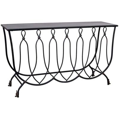 Wanderlust Deco - Recibidor de metal envejecido negro 144x40x79 - Console Wanderlust Deco - Recibidor de metal envejecido negro 144x40x79 - Console