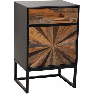 Wanderlust Deco - Bois-métal 1 tiroir 1 porte - Marron - Table d’appoint - Publicité Wanderlust Deco - Bois-métal 1 tiroir 1 porte - Marron - Table d’appoint - Publicité