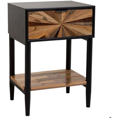 Wanderlust Deco - Mesa 1 cajon 1 balda - Marrón - 41x32x60 cm - Side Table Wanderlust Deco - Mesa 1 cajon 1 balda - Marrón - 41x32x60 cm - Side Table