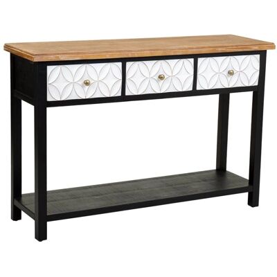 Wanderlust Deco - Armario de entrada de madera con 3 cajones - 120x40x81 Wanderlust Deco - Armario de entrada de madera con 3 cajones - 120x40x81