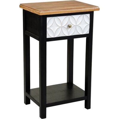 Table de Nuit Wanderlust Deco - Bois avec 2 tiroirs & Étagère - Publicité Table de Nuit Wanderlust Deco - Bois avec 2 tiroirs & Étagère - Publicité