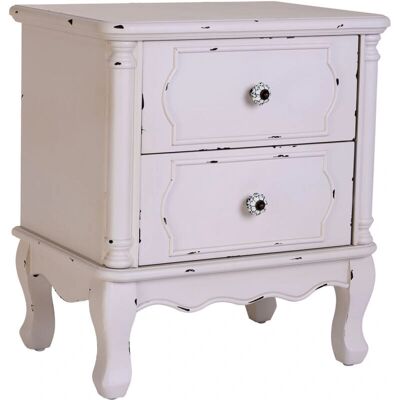 WANDERLUST DECO - Two-Drawer - Madera envejecida blanca - Nightstand WANDERLUST DECO - Two-Drawer - Madera envejecida blanca - Nightstand