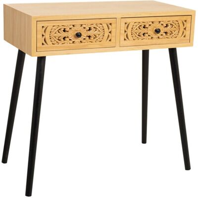 Wanderlust Deco - Recibidor de madera marrón 80x42x79 - Console - Publicité Wanderlust Deco - Recibidor de madera marrón 80x42x79 - Console - Publicité