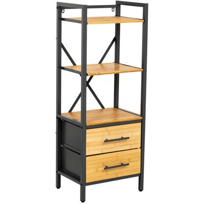 WANDERLUST DECO - Metal and Wood Shelf 2-Drawers - Marrón WANDERLUST DECO - Metal and Wood Shelf 2-Drawers - Marrón