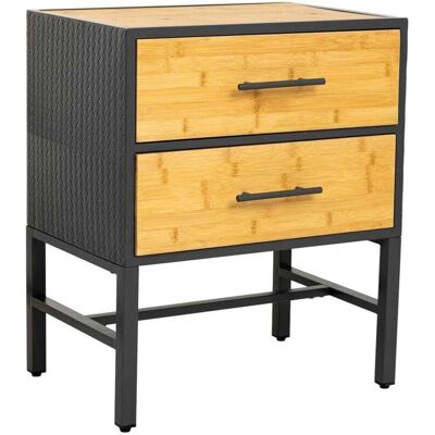 Wanderlust Deco - Mesita de noche - Negro - 50x35x60 cm Wanderlust Deco - Mesita de noche - Negro - 50x35x60 cm