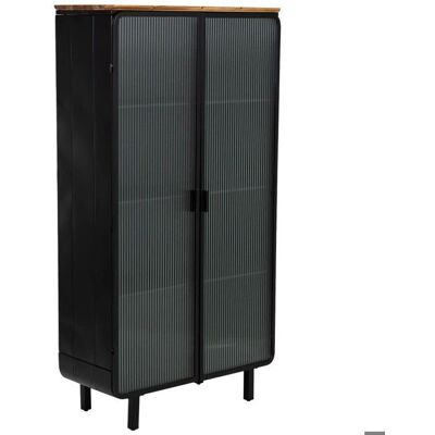 Wanderlust Deco - Vitrina metal madera vidrio - Negro - 2 puertas Wanderlust Deco - Vitrina metal madera vidrio - Negro - 2 puertas