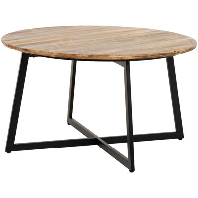 Wanderlust Deco - Table basse ronde en métal et bois - 80x80x45cm - Publicité Wanderlust Deco - Table basse ronde en métal et bois - 80x80x45cm - Publicité