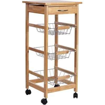 WANDERLUST DECO - Carro Madera - 37x37x81.5 cm - Carro Cocina WANDERLUST DECO - Carro Madera - 37x37x81.5 cm - Carro Cocina