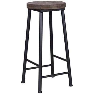 WANDERLUST DECO - Taburete de madera y metal 31x31x66 cm - Madera - Metal - Taburete WANDERLUST DECO - Taburete de madera y metal 31x31x66 cm - Madera - Metal - Taburete