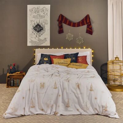 Funda Nórdica Harry Potter Hogwarts Gold Christmas Multicolor - Cama de 90 Funda Nórdica Harry Potter Hogwarts Gold Christmas Multicolor - Cama de 90