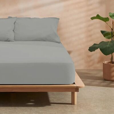 Sábana Ajustable Liso Acero Decolores para Cama Individual Sábana Ajustable Liso Acero Decolores para Cama Individual