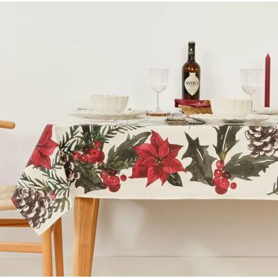 Belum Christmas Flowers Resined Tablecloth - Tablecloth Belum Christmas Flowers Resined Tablecloth - Tablecloth
