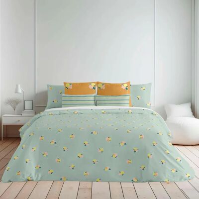 Housse de Couette Bio BELUM Pretoria - Vert - 200x200 cm Housse de Couette Bio BELUM Pretoria - Vert - 200x200 cm