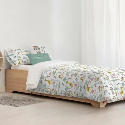 Kids&Cotton Jeddah Small Wit Munt Organic Katoen Dekbedovertrek - overtrek Kids&Cotton Jeddah Small Wit Munt Organic Katoen Dekbedovertrek - overtrek