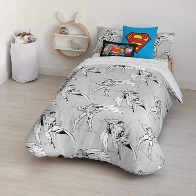 Housse de duvet Superman Grey - Coton Biologique 260x240 cm Housse de duvet Superman Grey - Coton Biologique 260x240 cm