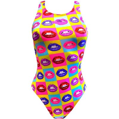 TURBO Lips Rosa Badeanzug - Kinder Einteiler zum Schwimmen TURBO Lips Rosa Badeanzug - Kinder Einteiler zum Schwimmen