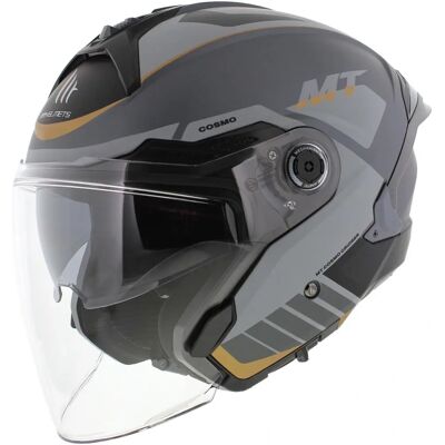 MT Helmets Casco Cosmo SV Cruiser Gris Negro Mate - Casco de motocicleta MT Helmets Casco Cosmo SV Cruiser Gris Negro Mate - Casco de motocicleta