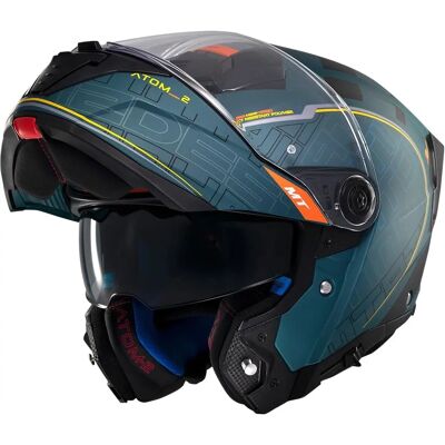 Casco moto MT Atom 2 SV Destiny Verde opaco - Casco di moto Casco moto MT Atom 2 SV Destiny Verde opaco - Casco di moto